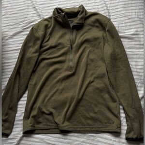 Filson Olive Green Quarter-Zip Fleece Pullover